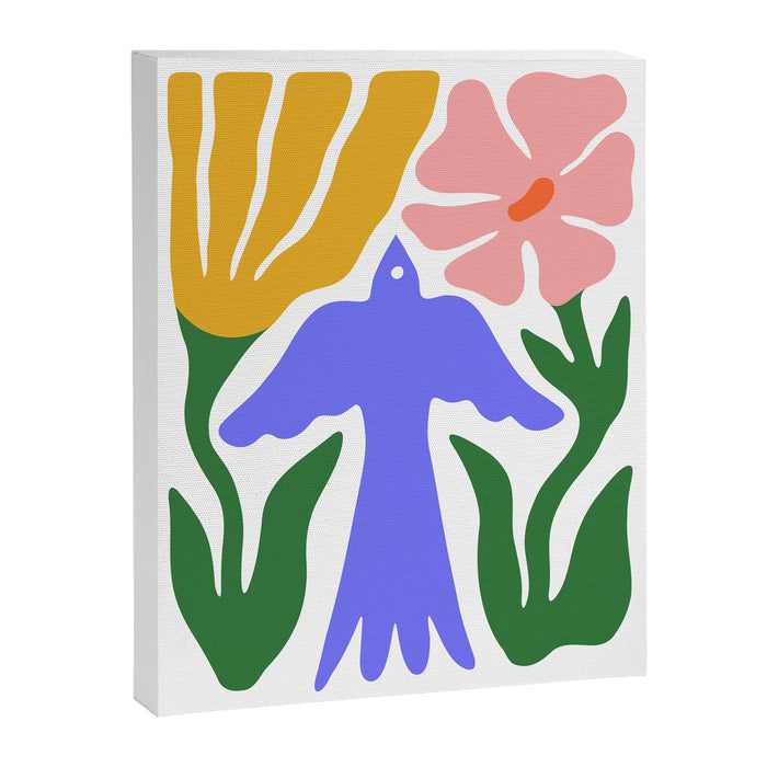 Abstract colorful flower bird nature art Canvas Print Gallery Image 1