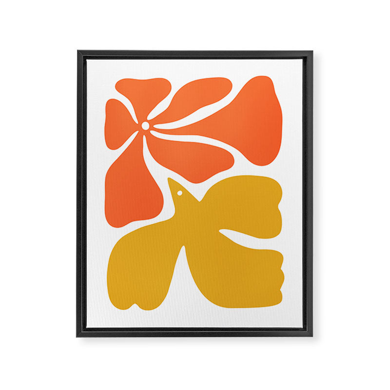 Abstract colorful flower bird nature art Framed Canvas Print Gallery Image 6