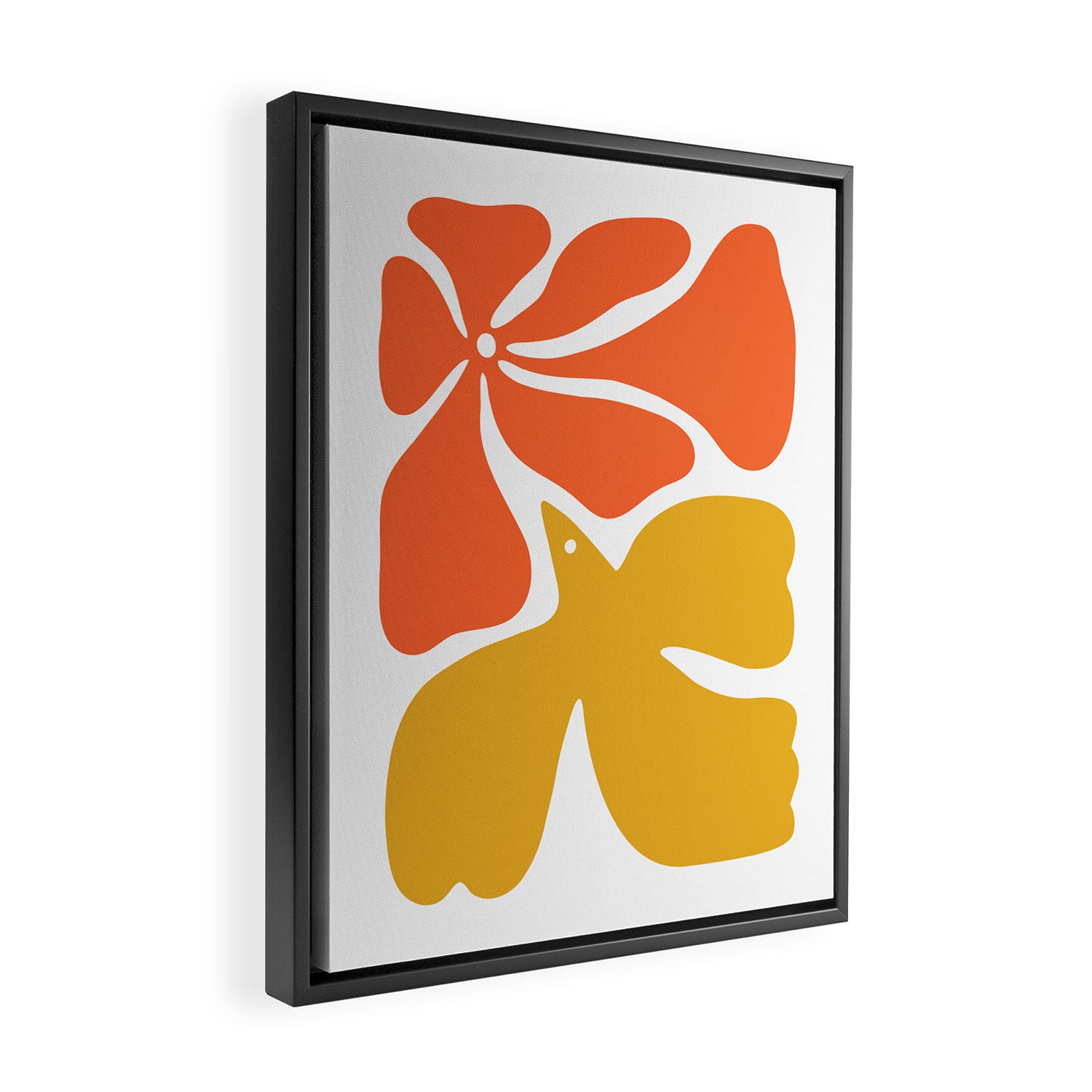 Abstract colorful flower bird nature art Framed Canvas Print Gallery Image 2