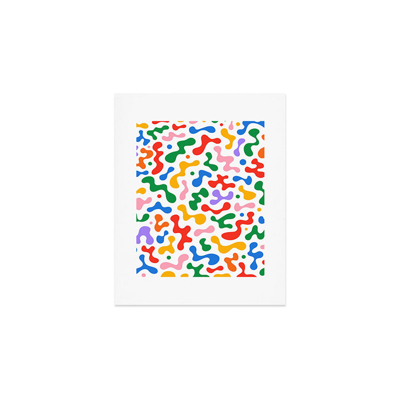 Abstract colorful organic liquid shape pattern Art Print Gallery Image 1