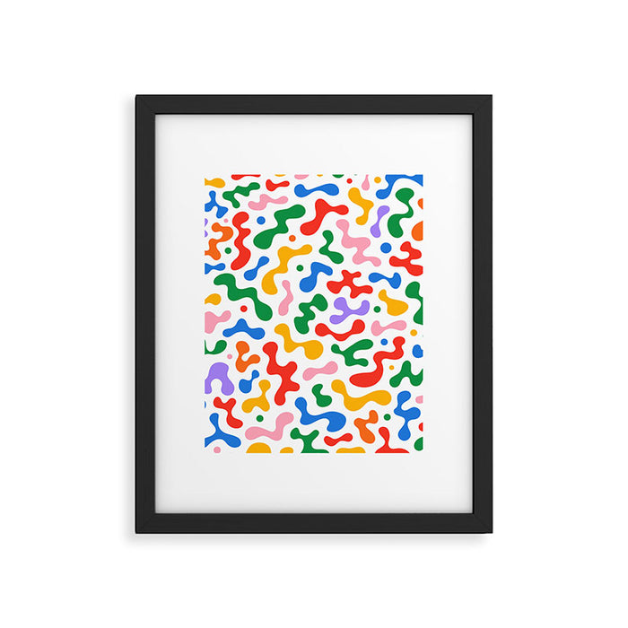 Abstract colorful organic liquid shape pattern Framed Art Print Gallery Image 1