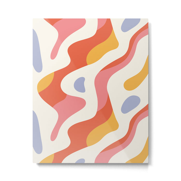 Abstract colorful organic shape art pattern Metal Print Gallery Image 1