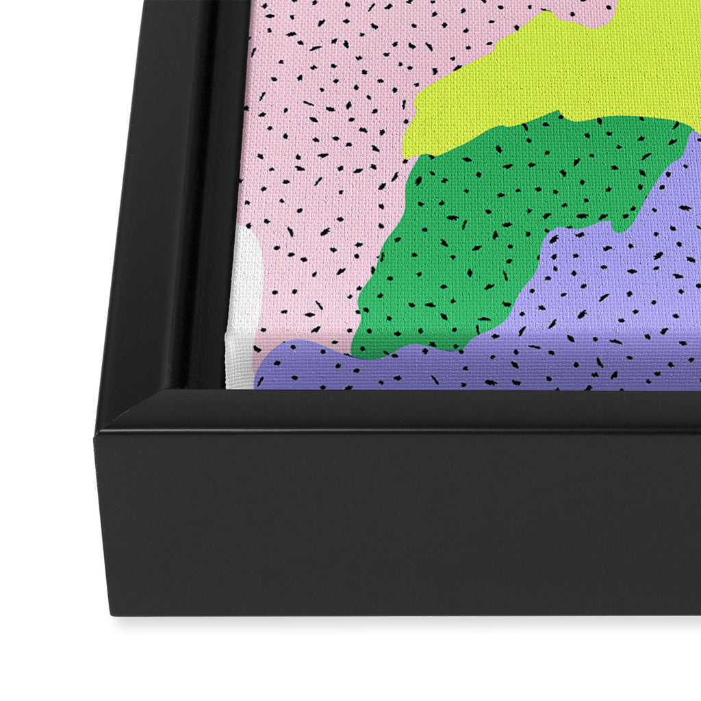 Abstract colorful retro 90s art pattern Framed Canvas Print Gallery Image 3