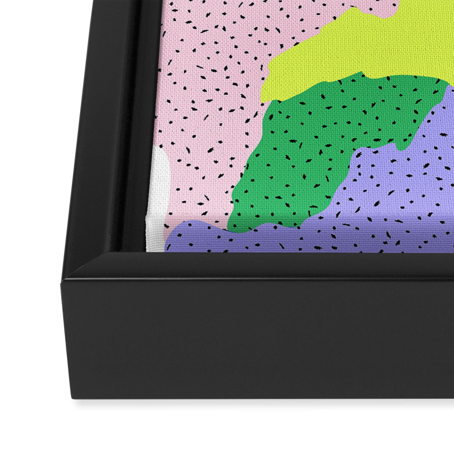 Abstract colorful retro 90s art pattern Framed Canvas Print Gallery Image 3