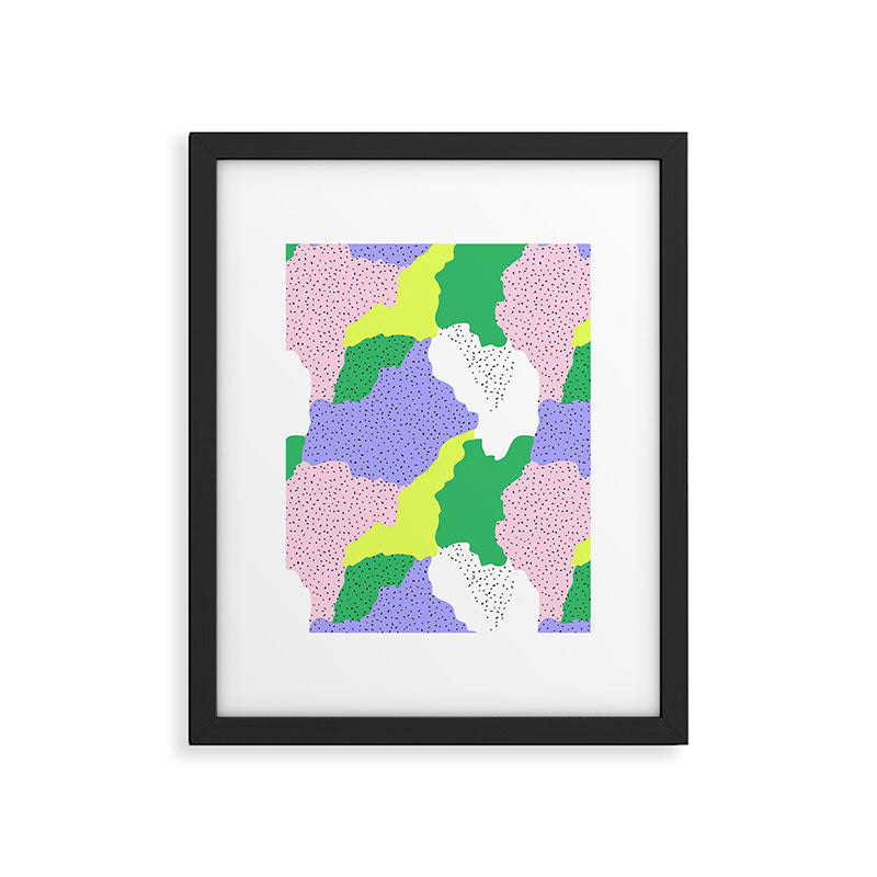 Abstract colorful retro 90s art pattern Framed Art Print Gallery Image 6
