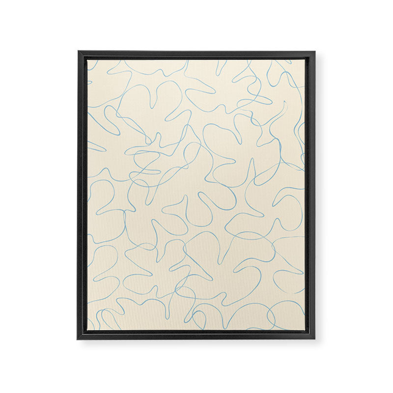 Abstract floral petal line art pattern Framed Canvas Print Gallery Image 8