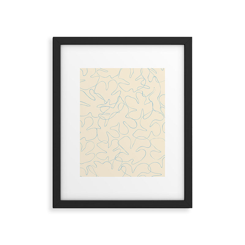 Abstract floral petal line art pattern Framed Art Print Gallery Image 6