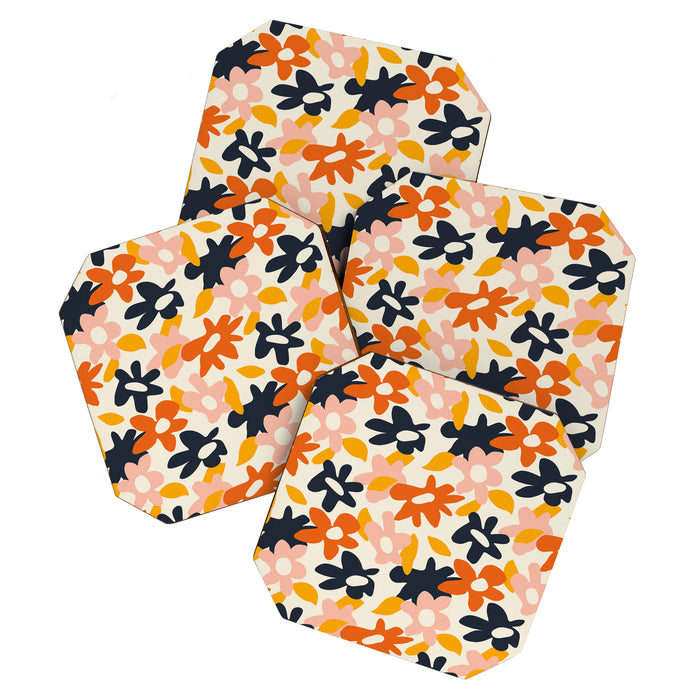 Abstract flower art pattern Coaster Gallery Image 1