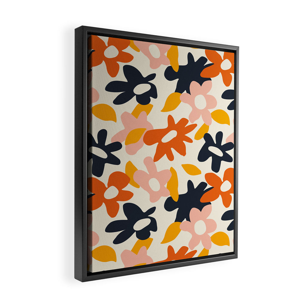 Abstract flower art pattern Framed Canvas Print Gallery Image 2