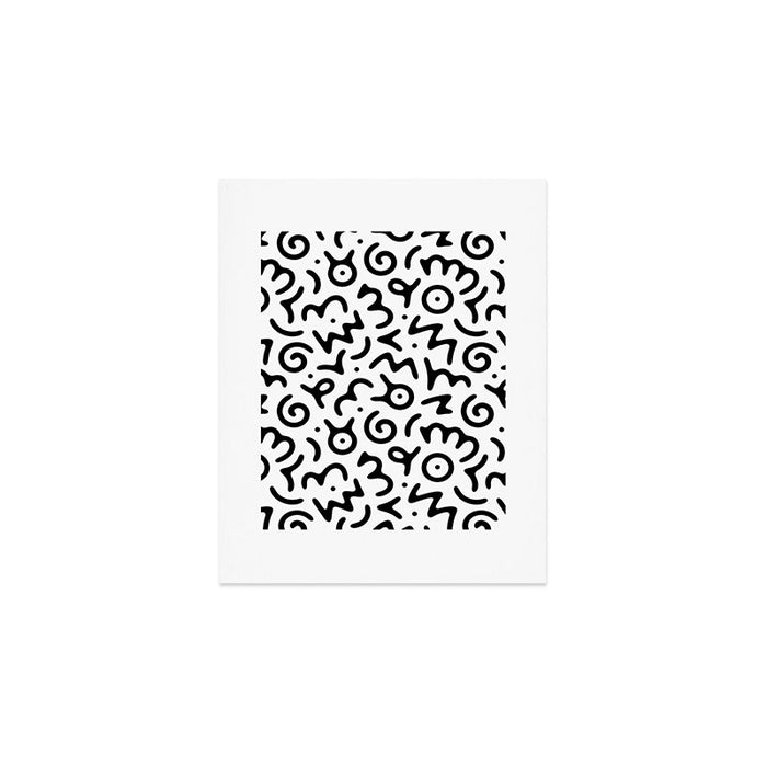 Abstract fun symbol doodle art pattern Art Print Gallery Image 1