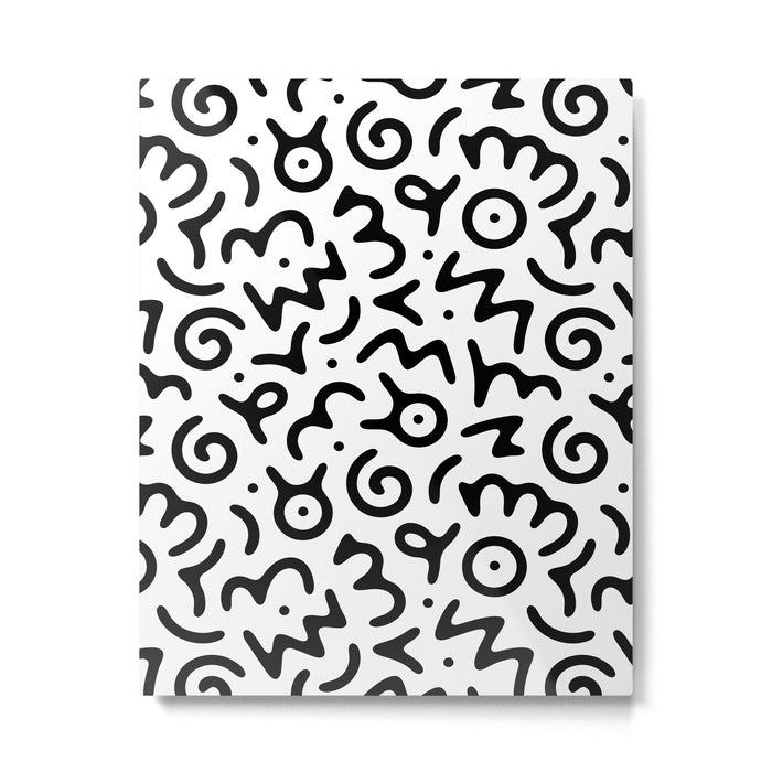 Abstract fun symbol doodle art pattern Metal Print Gallery Image 1