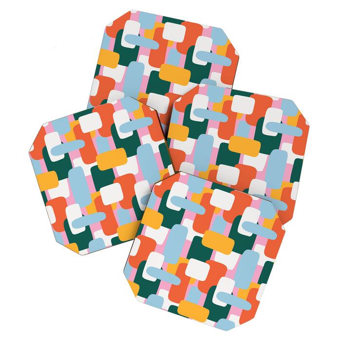 Abstract geometric shape art pattern Coaster Gallery Image 1