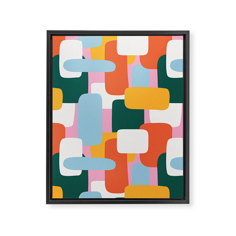 Abstract geometric shape art pattern Framed Canvas Print Gallery Image 8