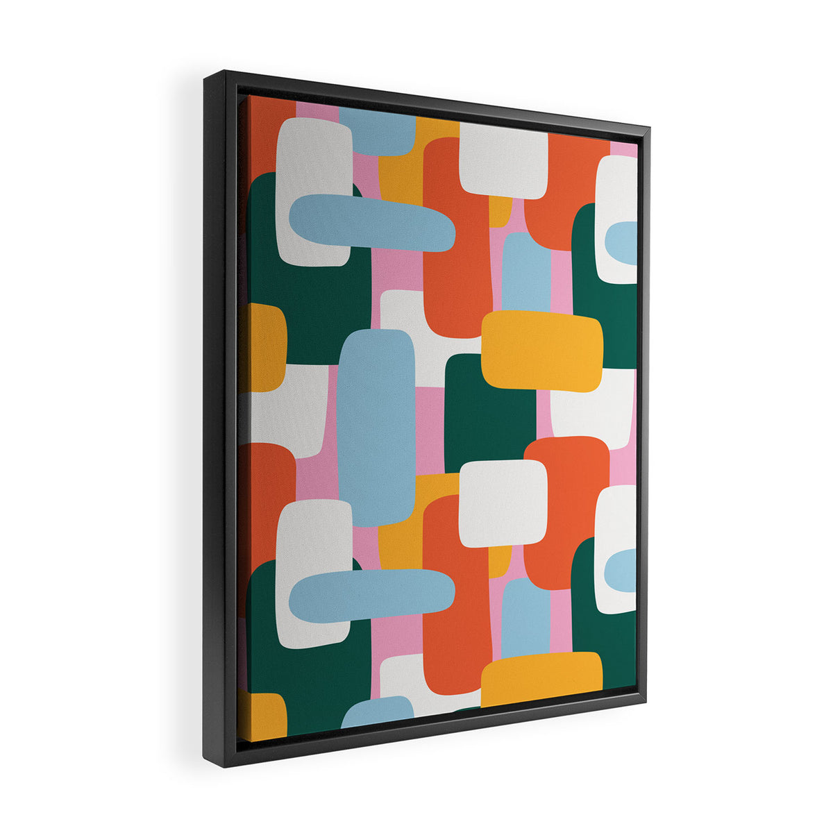 Abstract geometric shape art pattern Framed Canvas Print Gallery Image 2