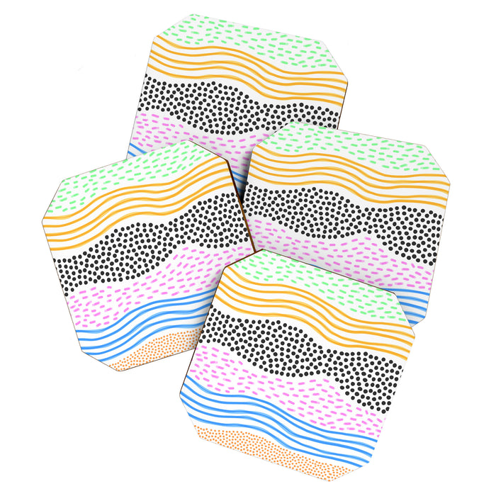 Abstract hand drawn shapes doodle pattern Coaster Gallery Image 1