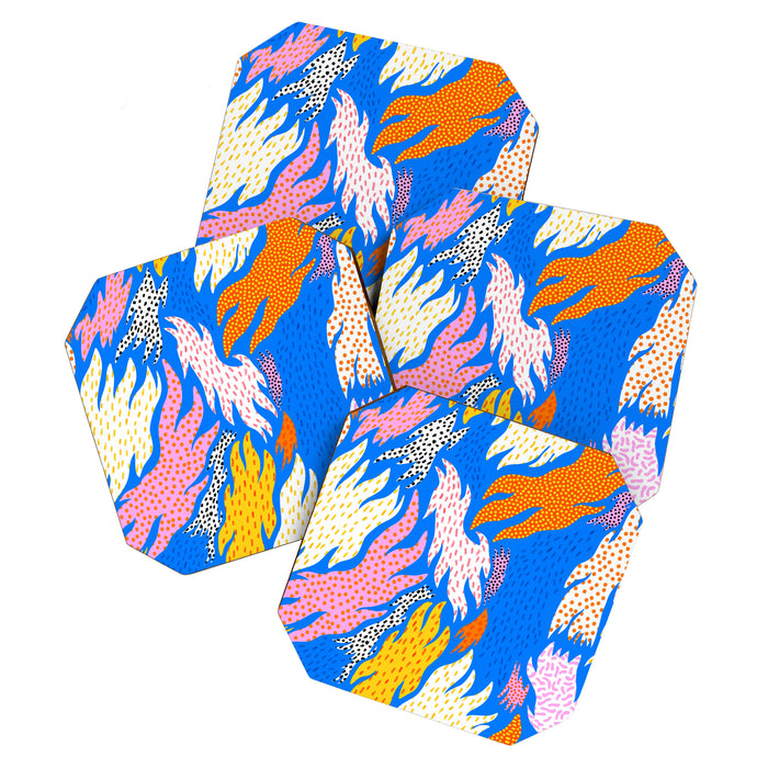 Abstract hand drawn shapes doodle pattern Coaster Gallery Image 1