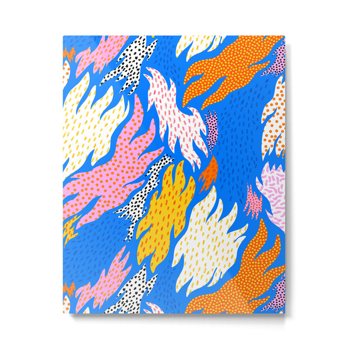 Abstract hand drawn shapes doodle pattern Metal Print Gallery Image 1