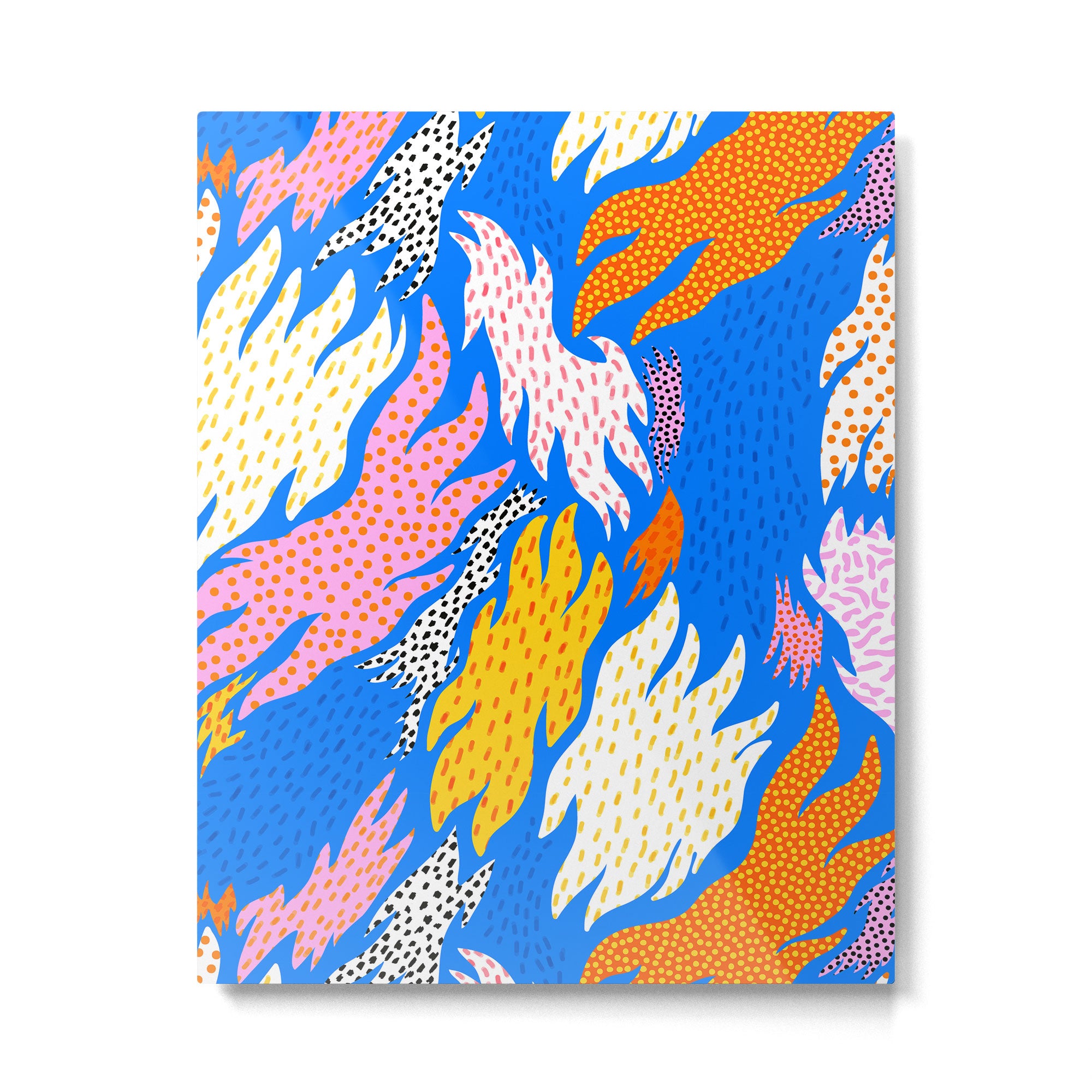 Abstract hand drawn shapes doodle pattern Metal Print Gallery Image 6