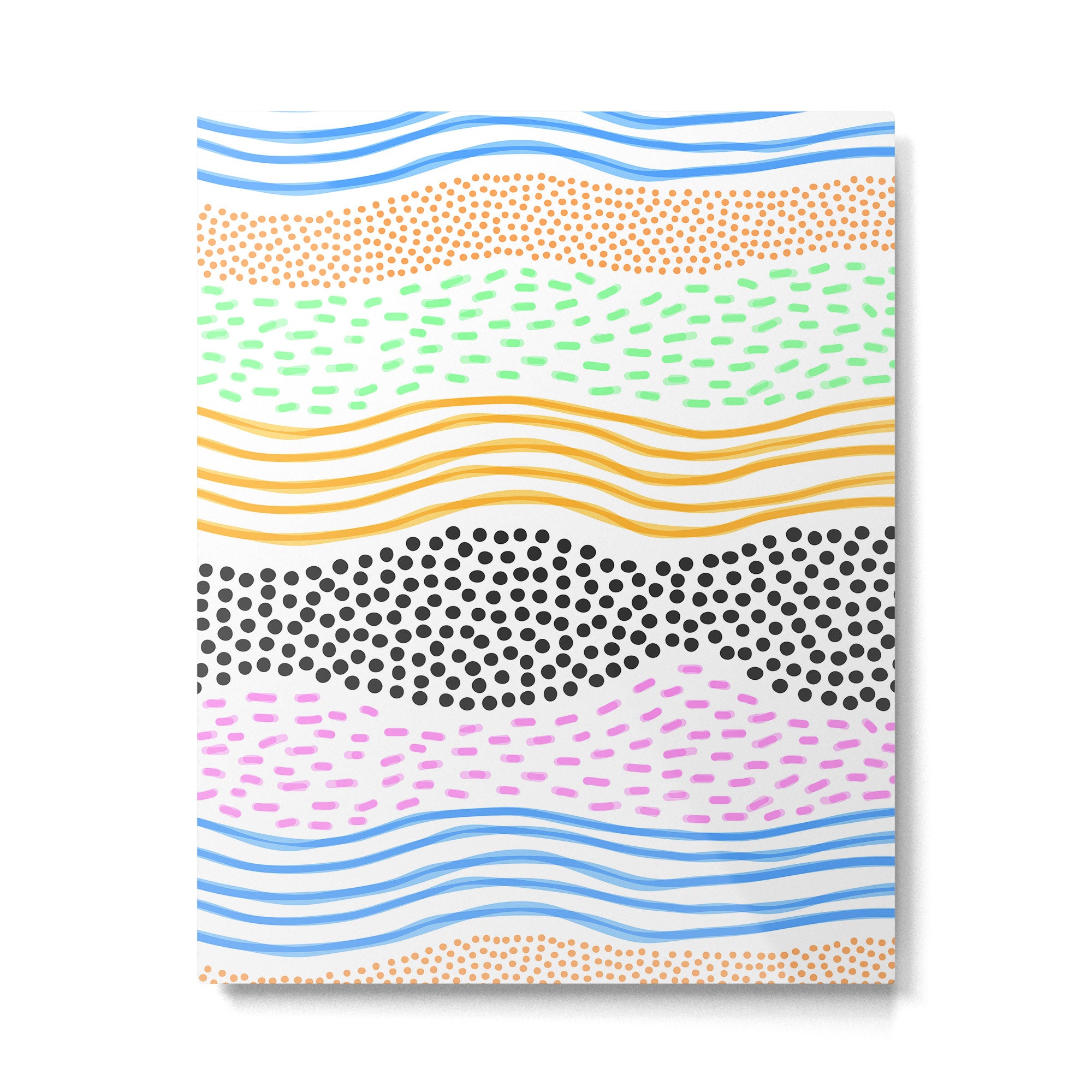 Abstract hand drawn shapes doodle pattern Metal Print Gallery Image 6