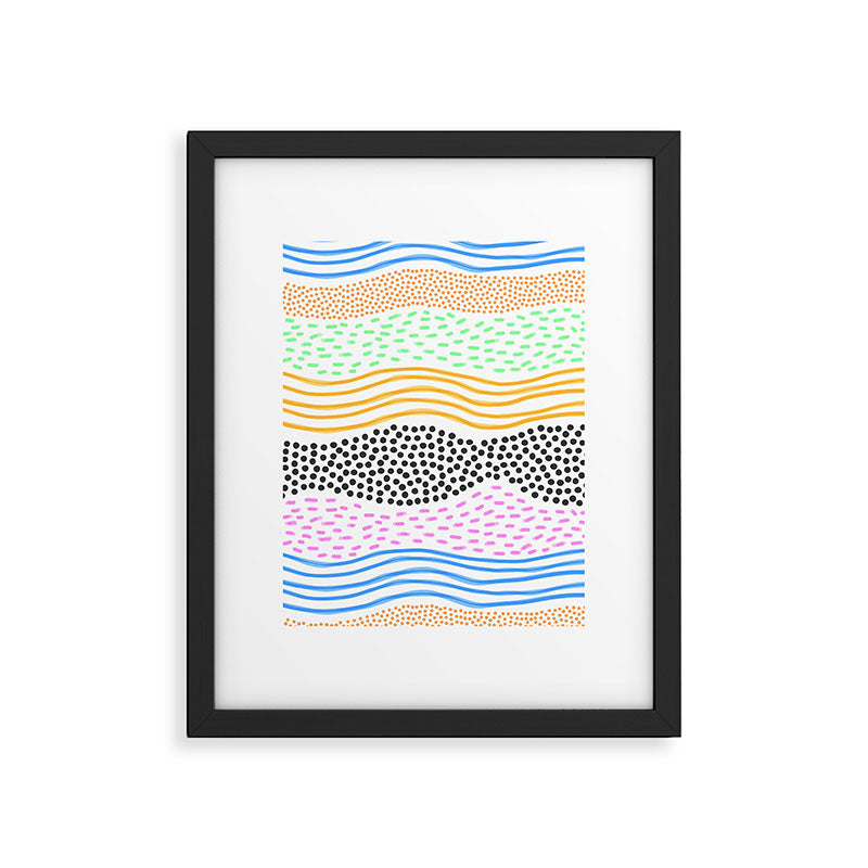 Abstract hand drawn shapes doodle pattern Framed Art Print Gallery Image 6