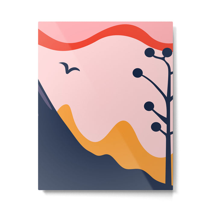 Abstract mountain nature landscape art Metal Print Gallery Image 1