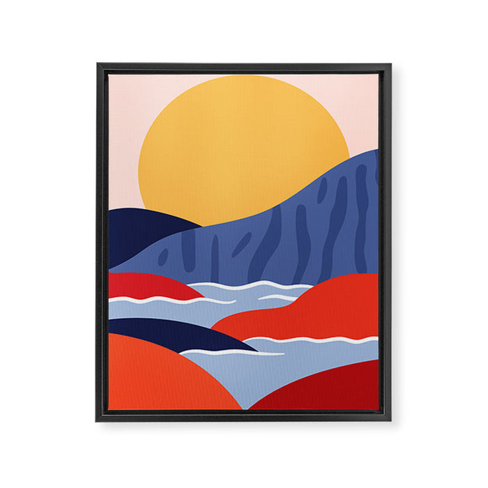 Abstract mountain nature landscape art Framed Canvas Print Gallery Image 1