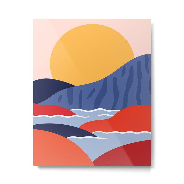 Abstract mountain nature landscape art Metal Print Gallery Image 1