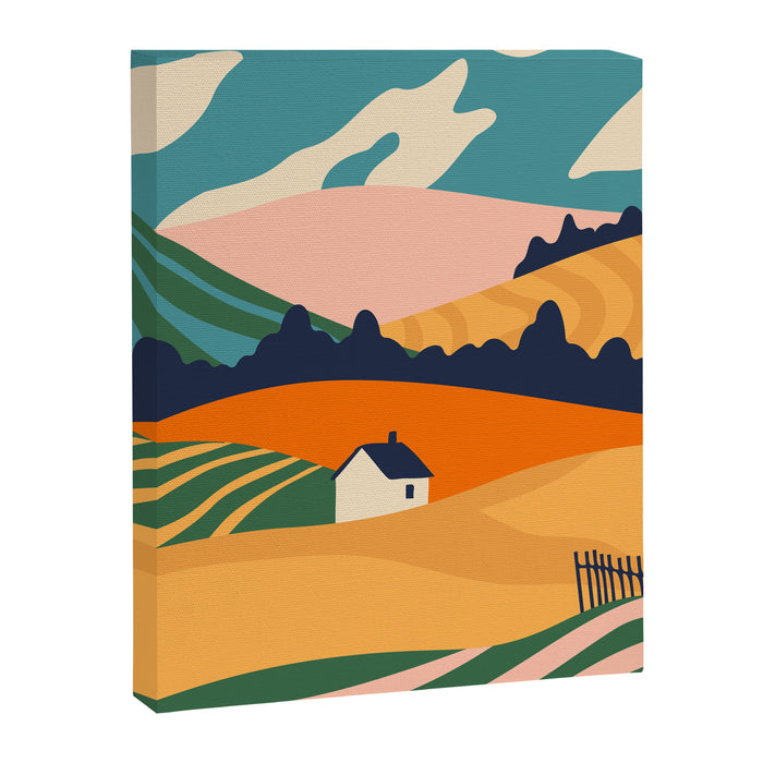 Abstract nature field landscape art Canvas Print Gallery Image 1