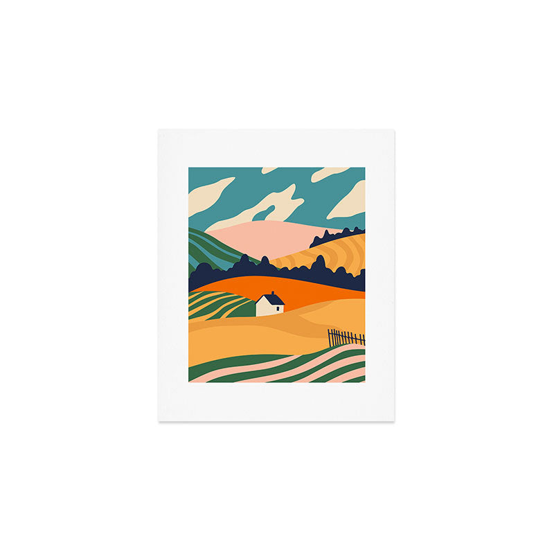 Abstract nature field landscape art Art Print Gallery Image 1