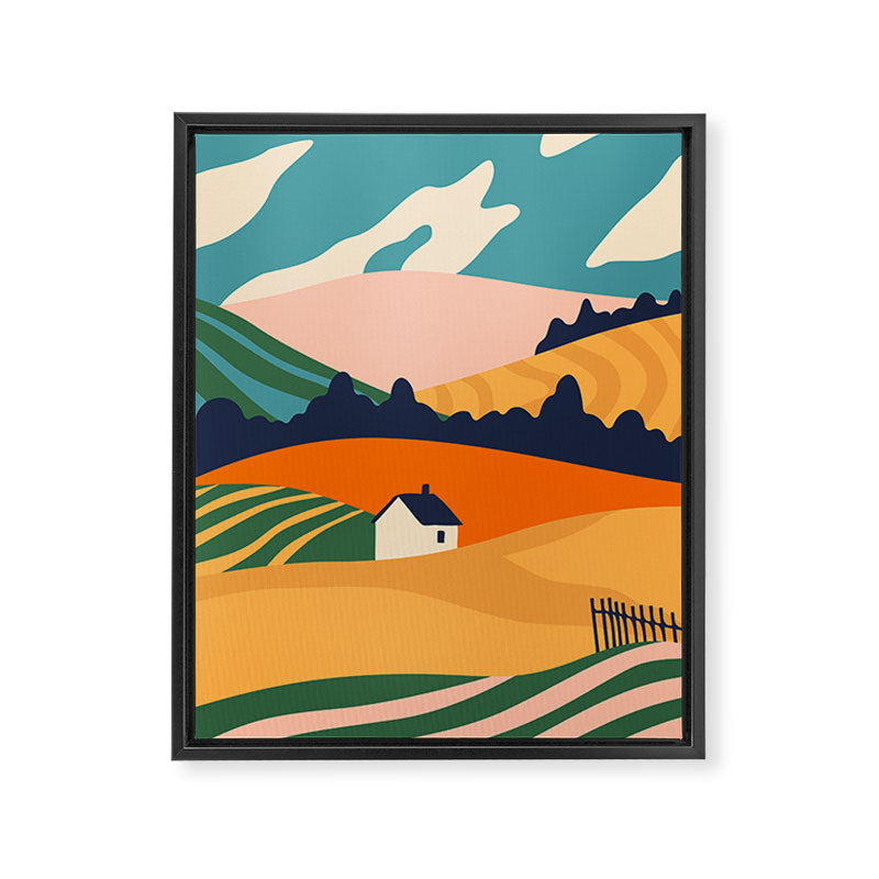 Abstract nature field landscape art Framed Canvas Print Gallery Image 6