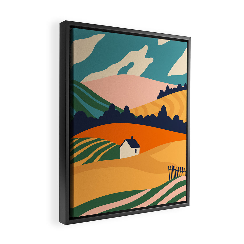 Abstract nature field landscape art Framed Canvas Print Gallery Image 2