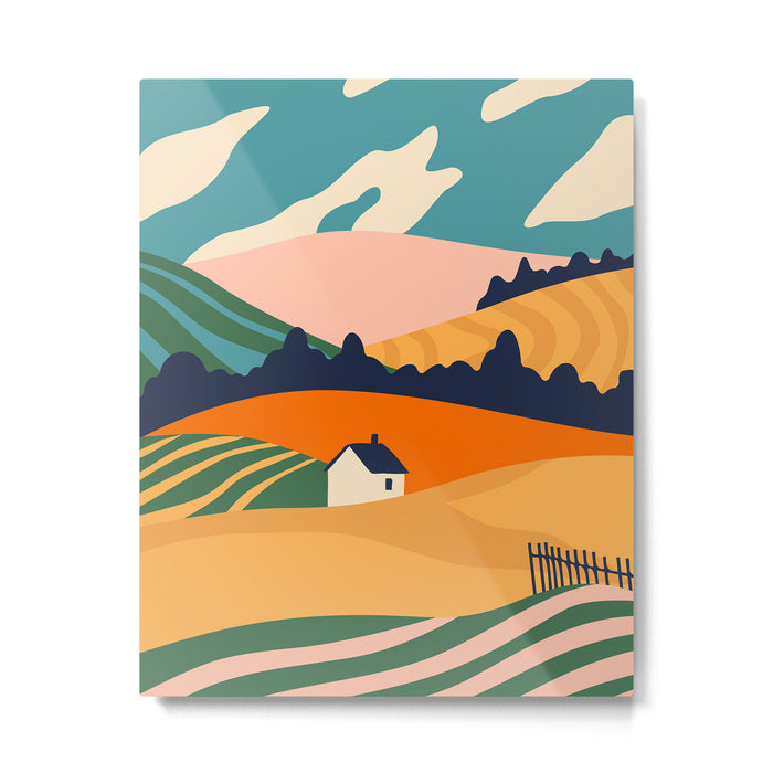 Abstract nature field landscape art Metal Print Gallery Image 1