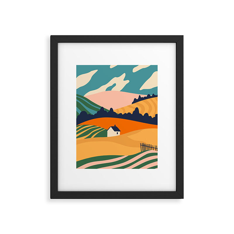 Abstract nature field landscape art Framed Art Print Gallery Image 5