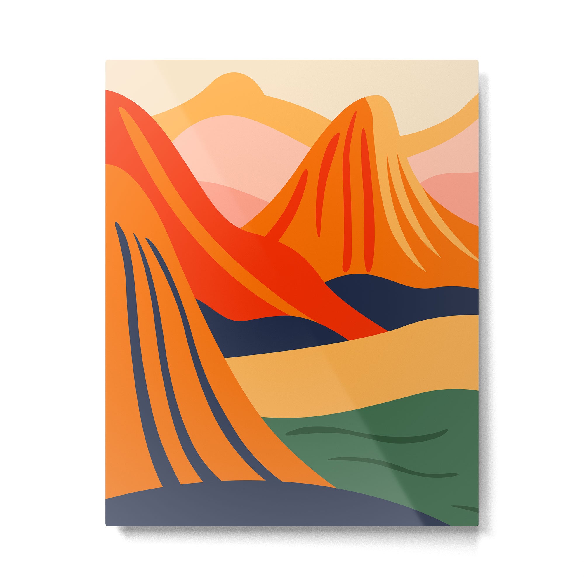 Abstract nature mountain landscape art Metal Print Gallery Image 4