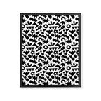 Abstract organic black and white shape pattern Framed Canvas Print Gallery Image 8
