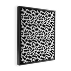 Abstract organic black and white shape pattern Framed Canvas Print Gallery Image 2
