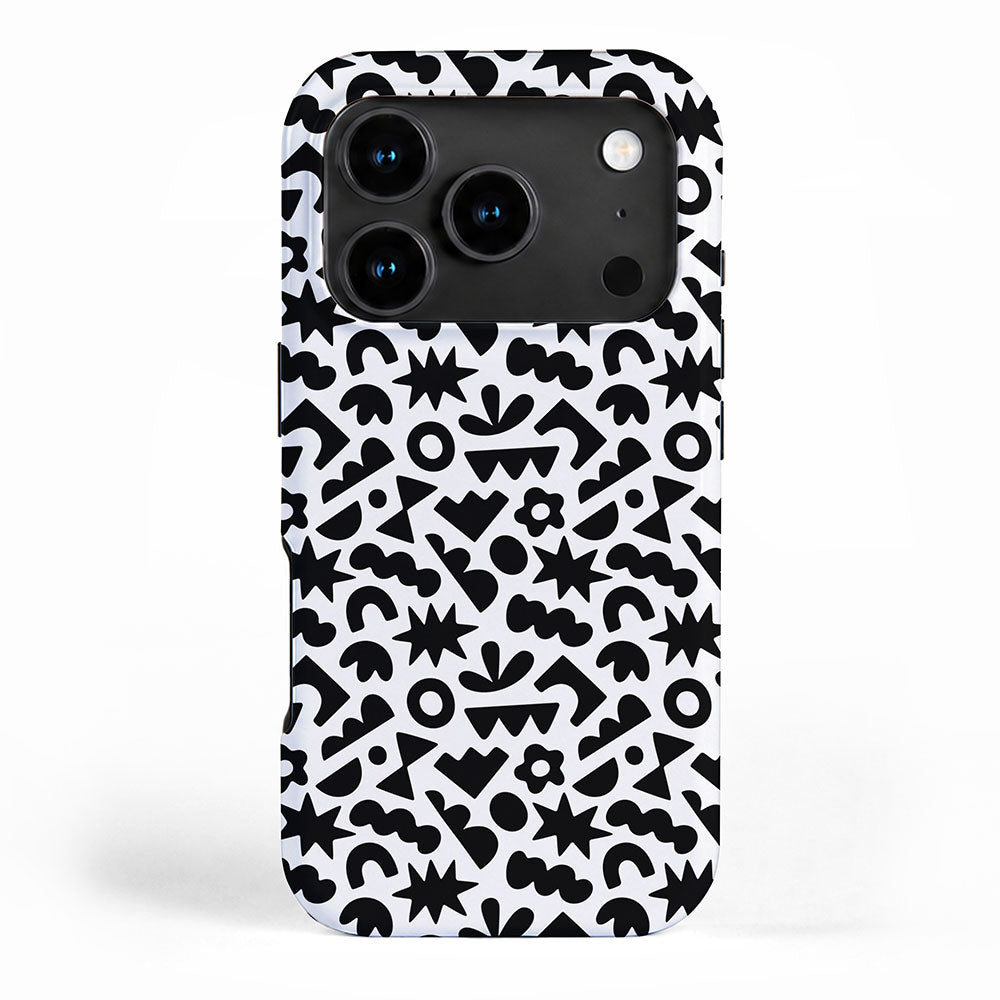 Abstract organic black and white shape pattern iPhone Case Gallery Image 1