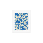 Abstract organic blue leaf art pattern Art Print Gallery Image 1