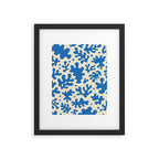 Abstract organic blue leaf art pattern Framed Art Print Gallery Image 6