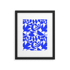 Abstract organic blue shape art pattern Framed Art Print Gallery Image 6