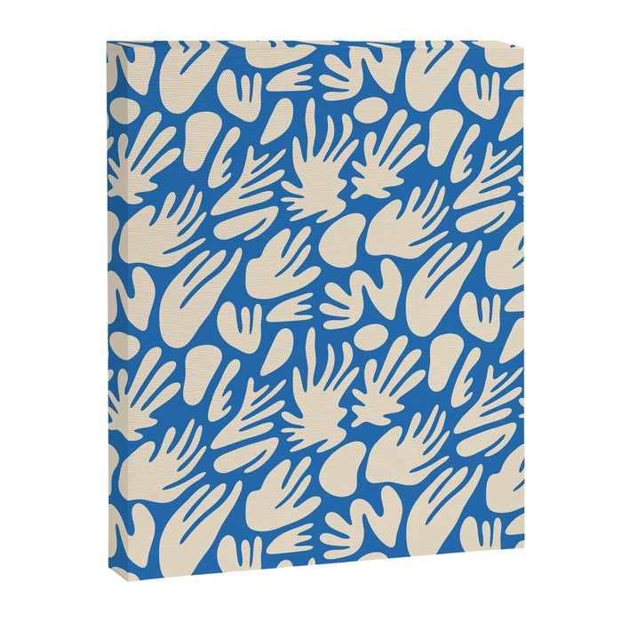 Abstract organic blue shape pattern Canvas Print Gallery Image 1