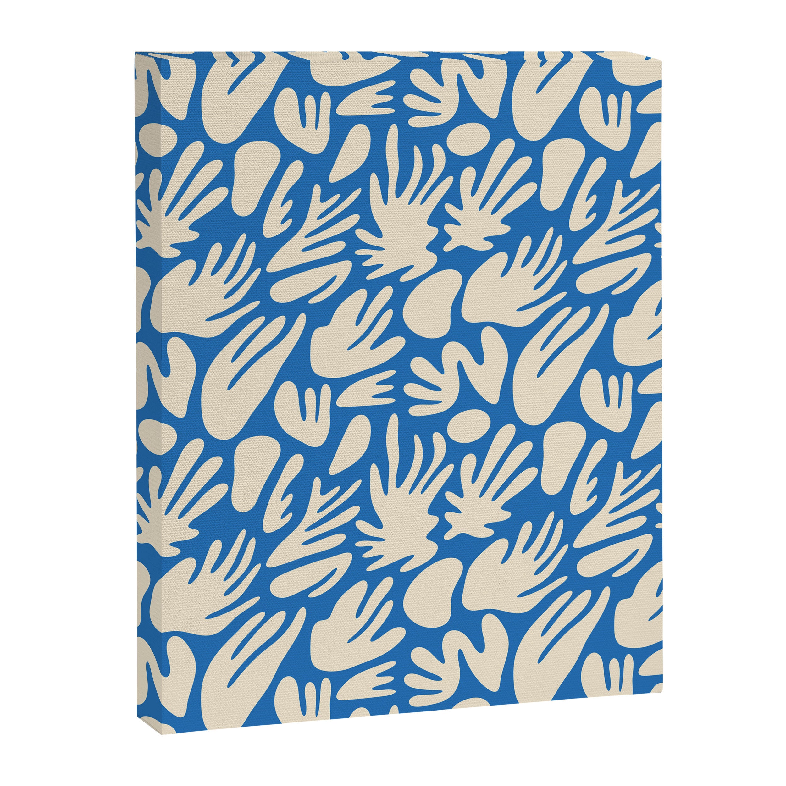 Abstract organic blue shape pattern Canvas Print Gallery Image 8