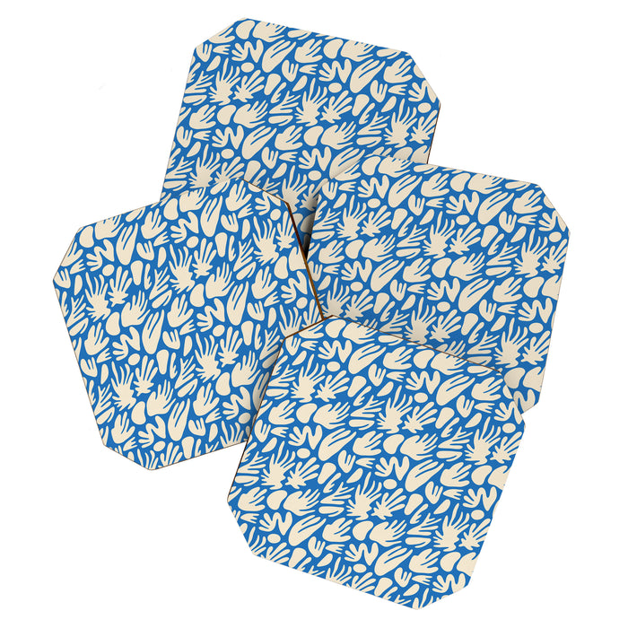 Abstract organic blue shape pattern Coaster Gallery Image 1
