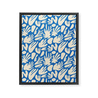 Abstract organic blue shape pattern Framed Canvas Print Gallery Image 8