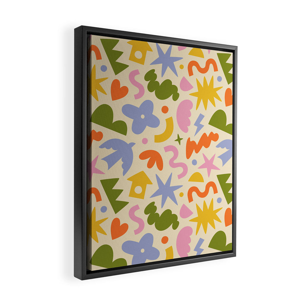 Abstract organic nature art shape pattern Framed Canvas Print Gallery Image 2