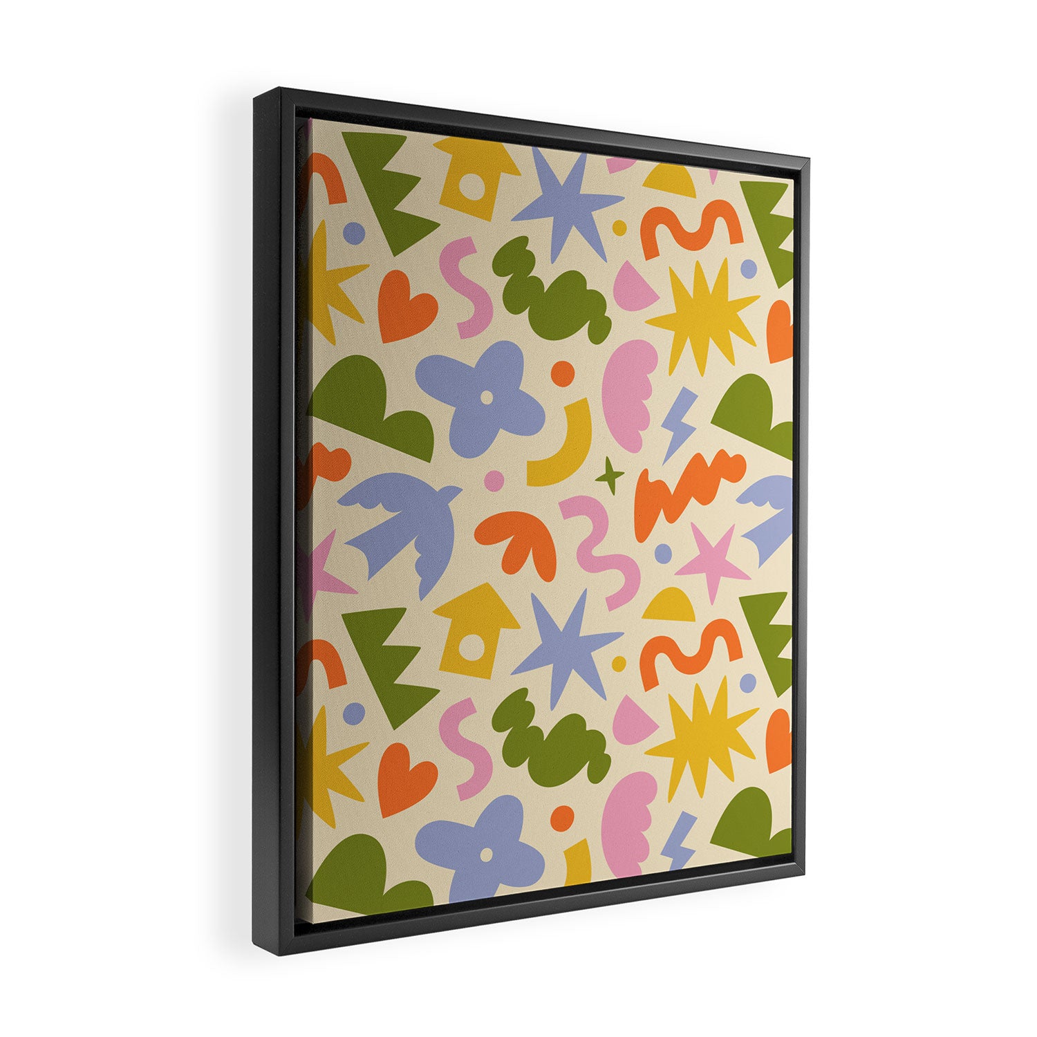 Abstract organic nature art shape pattern Framed Canvas Print Gallery Image 2