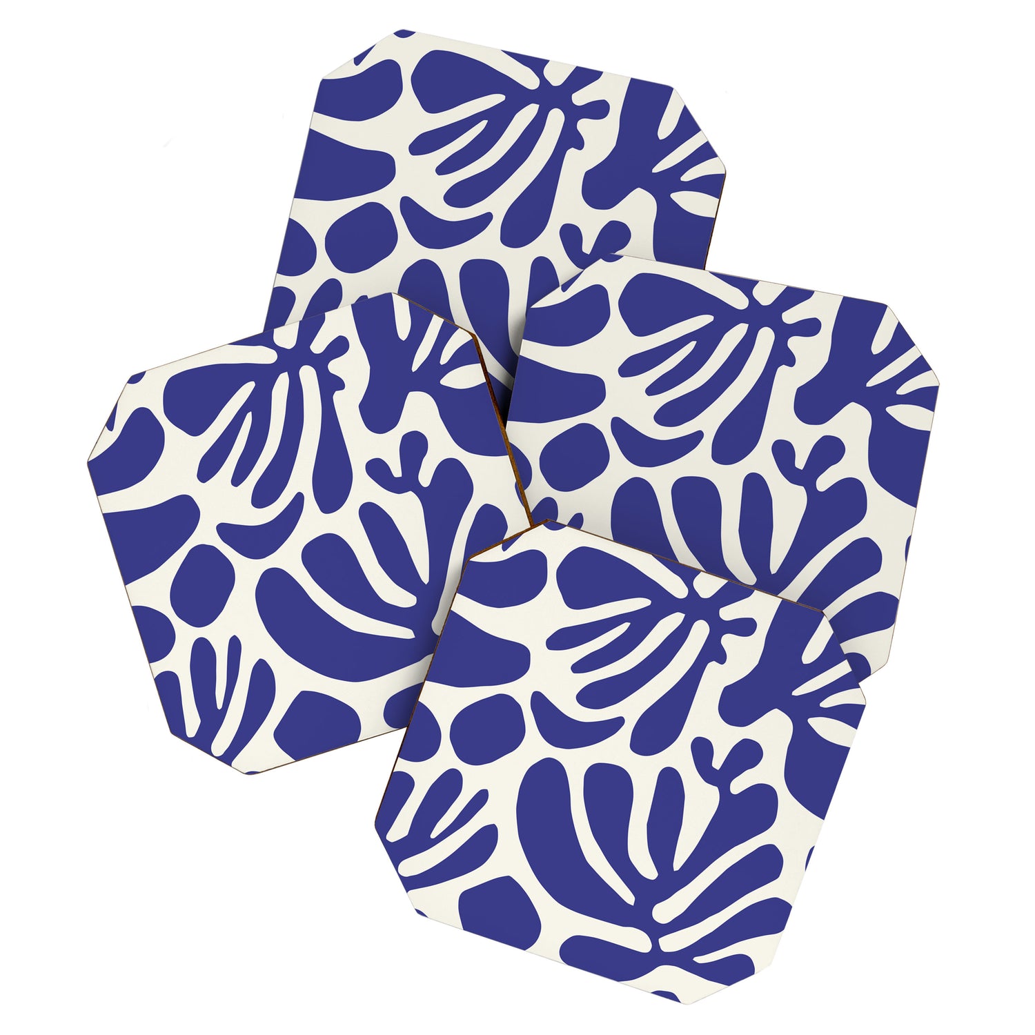 Abstract organic nature leaf art pattern Coaster Gallery Image 1