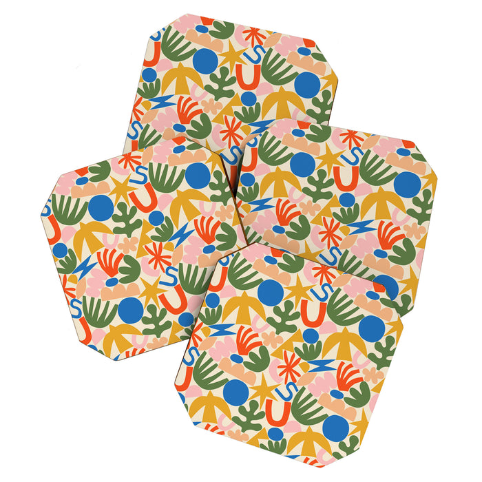 Abstract organic nature shape art pattern Coaster Gallery Image 1