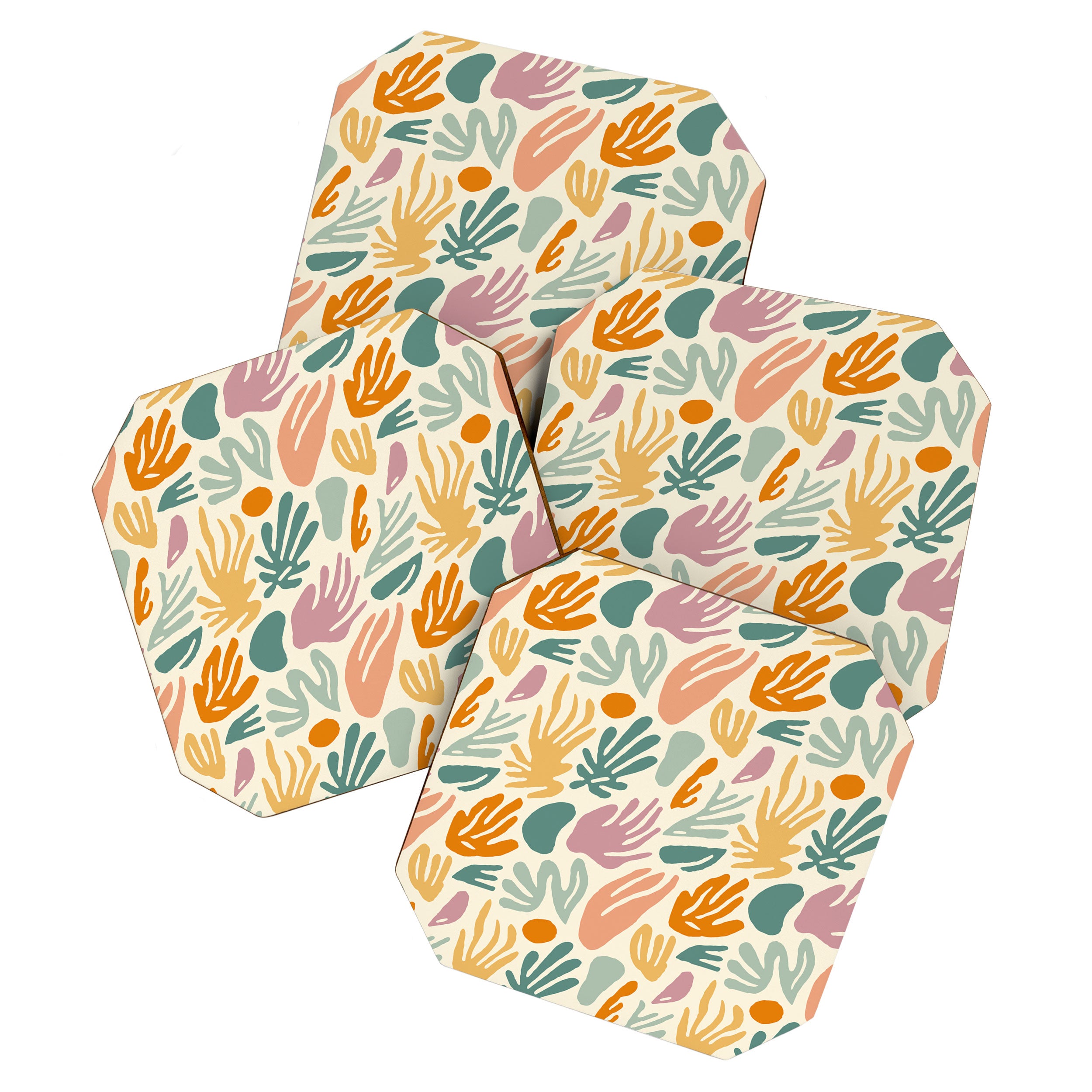 Abstract organic nature shape art pattern Coaster Gallery Image 1