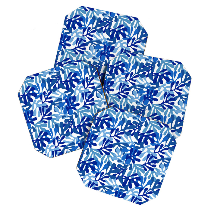Abstract organic plant leaf shape pattern Coaster Gallery Image 1